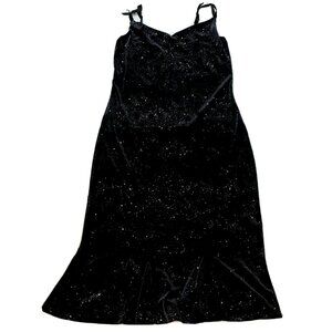 XI sparkly dress womens large circles straps party evening dance black